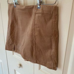 CORDUROY TAN MINI SKIRT, SIZE M, RUE 21